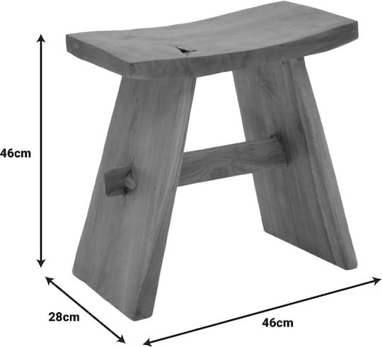Hocker Für das Wohnzimmer Hölzernes Shogun Braun 46x28x46cm