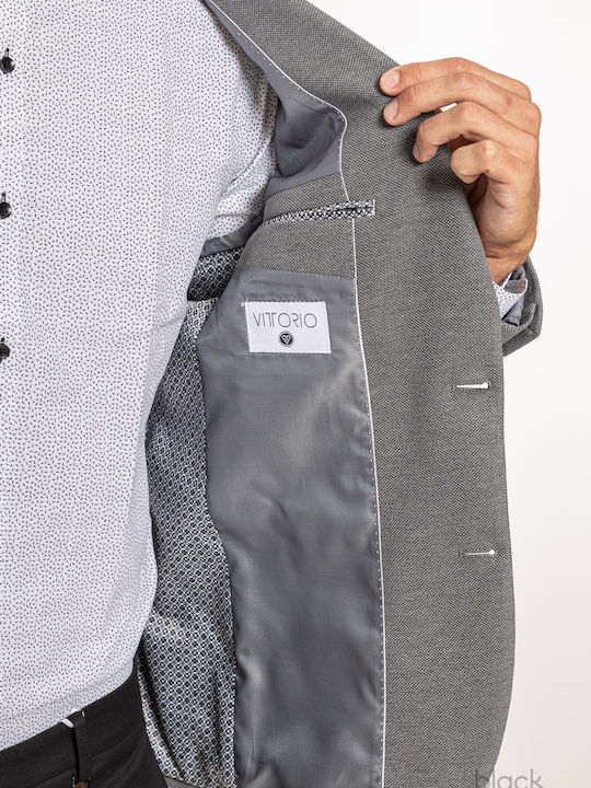 Men's Winter Suit Jacket Slim Fit Gray