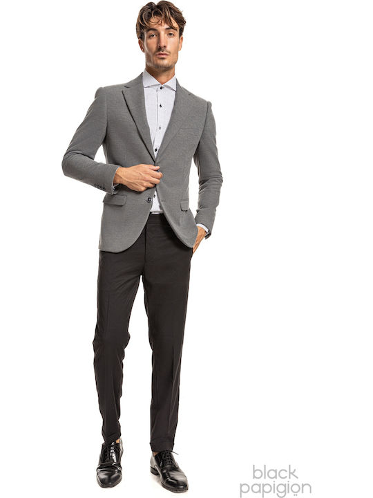 Men's Winter Suit Jacket Slim Fit Gray