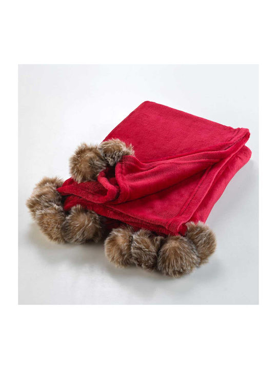 L-c Snowy Одеяло Полар Канапе 125x150см Snowy Червено
