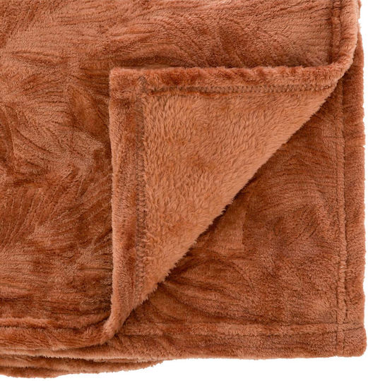 Atmosphera Ryo Κουβέρτα Fleece Καναπέ 125x150εκ. Terracotta