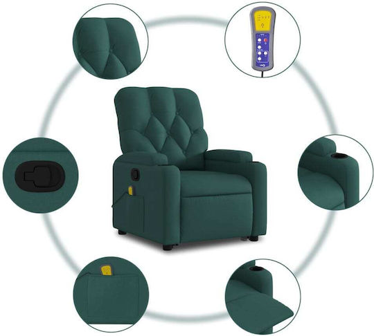Relaxsessel Friseurwaschbecken mit Fußhocker Dark Green Dark Green 74x86.5x93.5cm