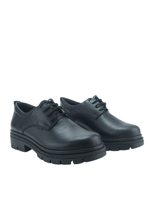 Women's Leather Derby Shoes Black
