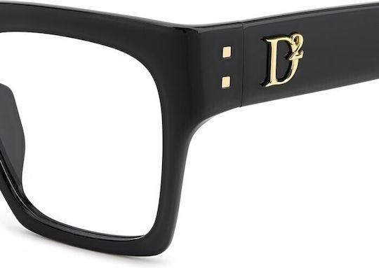 Dsquared2 Plastic Eyeglass Frame Black D2 0151/G 807