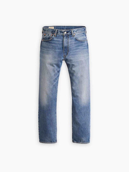 Ανδρικό Παντελόνι Τζιν με Relaxed Straight Εφαρμογή Denim Blue Ανοιχτό