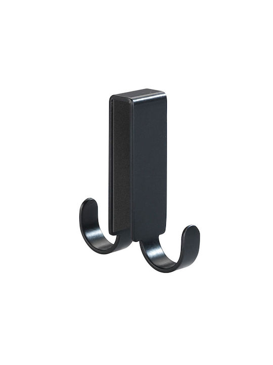 Wenko Double Wall-Mounted Bathroom Hook Inox Black