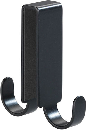 Wenko Double Wall-Mounted Bathroom Hook ​2x5.5cm Inox Black