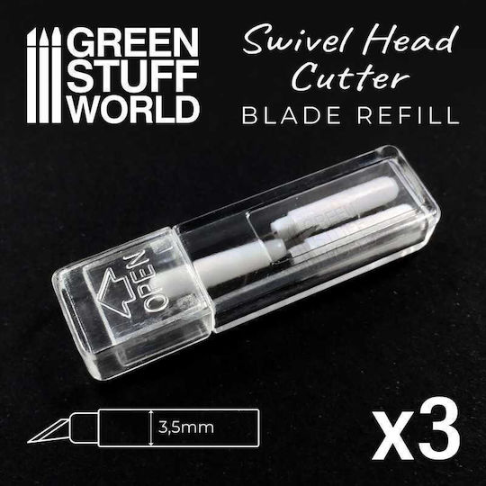 Green Stuff World Metal Swivelhead Refill Blades Ανταλλακτικές Λεπίδες Μοντελισμού 3τμχ Ανταλλακτικά για Επαγγελματικό Μεταλλικό Κοπίδι με Περιστρεφόμενη Κεφαλή x3