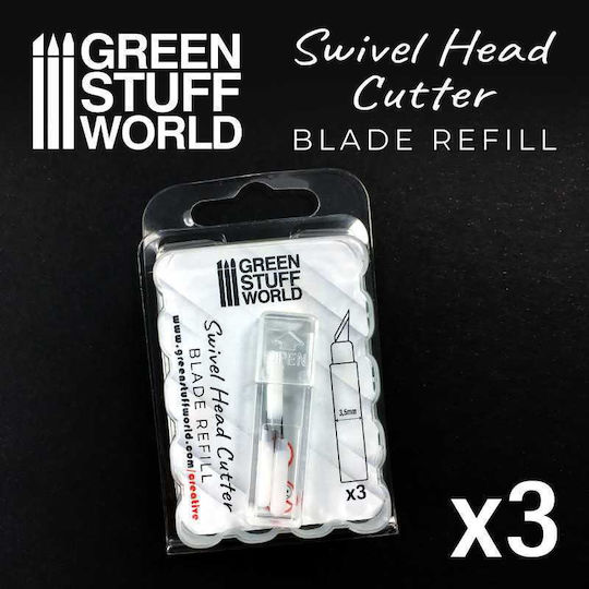 Green Stuff World Metal Swivelhead Refill Blades Ανταλλακτικές Λεπίδες Μοντελισμού 3τμχ Ανταλλακτικά για Επαγγελματικό Μεταλλικό Κοπίδι με Περιστρεφόμενη Κεφαλή x3