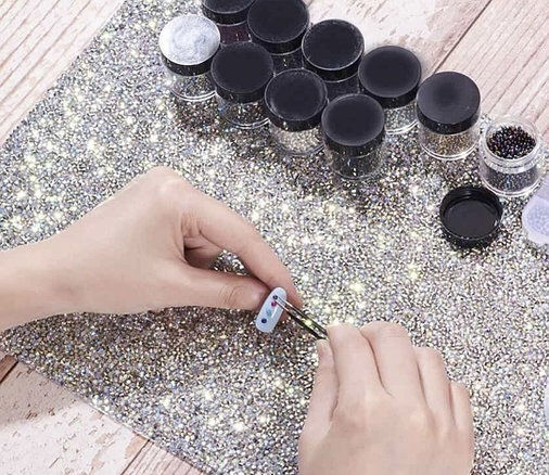 Nail Silicon Pad Diamond Silver