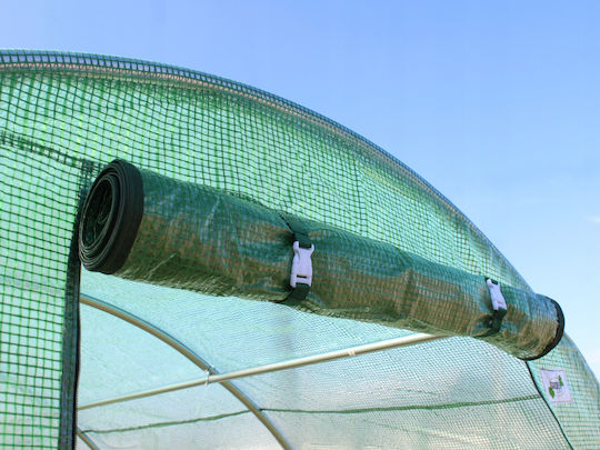 Garten Gewächshaus Tunneltyp Metallrahmen 300x200cm Grün 6qm Zusätzliches Hinteres Fenster