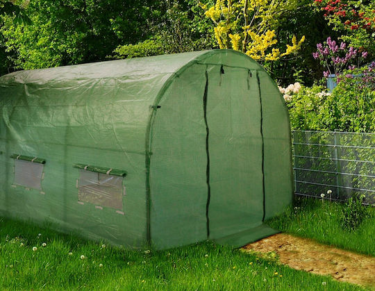 Garden Greenhouse Tunnel Type Metal Frame 300x200cm Green 6sqm