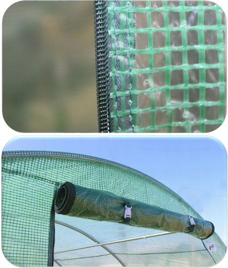 Seră de grădină tip tunel cu cadru metalic 250x400cm 10mp 3 segmente