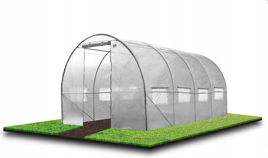 Garten Gewächshaus Tunneltyp Metallrahmen 300x600cm 18qm Weiß