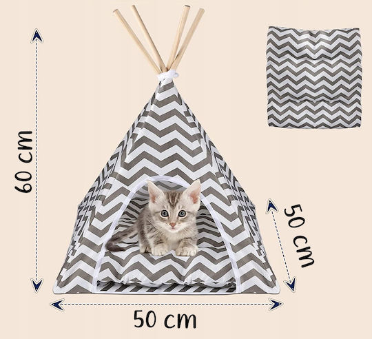 Indoor Tent Dogs Cats Rabbits Gray White 50x40x60cm