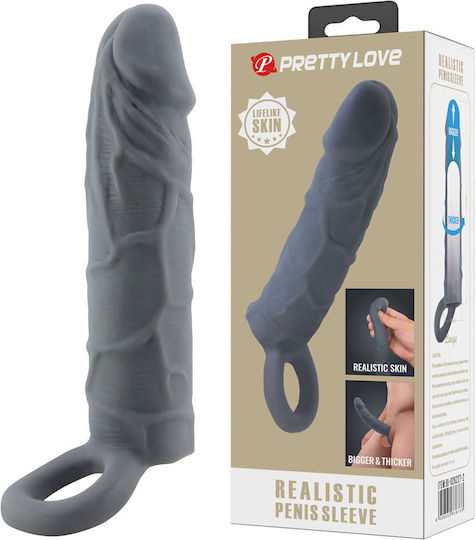 Pretty Love Penis Sleeve Προέκταση Πέους Μαύρη 17cm