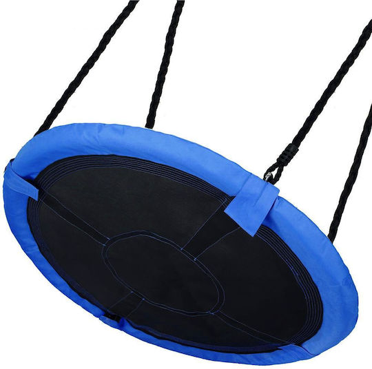 Кръгла Висяща Текстилна Детска Люлка 110x110см Синя