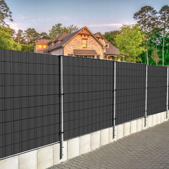 Bandă de Împrejmuire pentru Gard de Grădină din PVC 5cm Gri