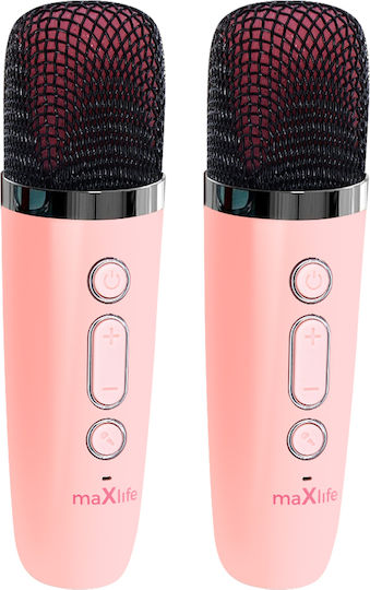 Maxlife Boxă Karaoke cu Microfoane Wireless și Efecte de Iluminare MXKS-200 Roz