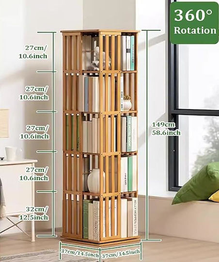 5-stufiges Regal H149x37x37cm Bambusholz