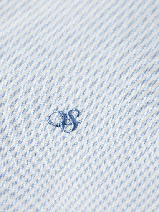 Core Μακρυμάνικo Βαμβακερό Πουκάμισο Ριγέ Blue Stripe