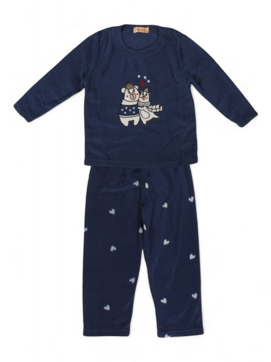 Sexen Kids' Pajamas Winter Fleece Blue