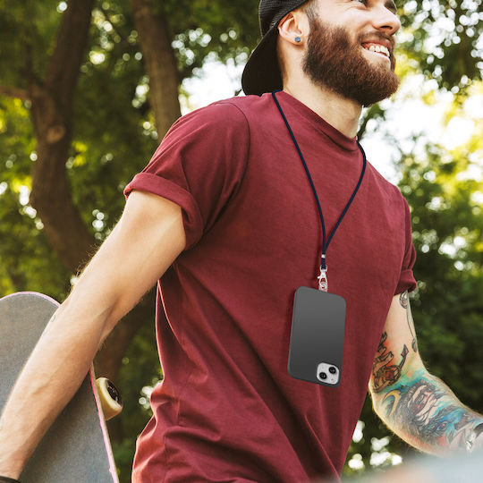Universelle Smartphone-Kordel Geflochtenes Nylon Etui 90cm Dunkelblau