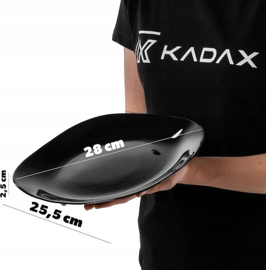 Kadax Dinner Plate 28cm Shallow Black Plates Set 3