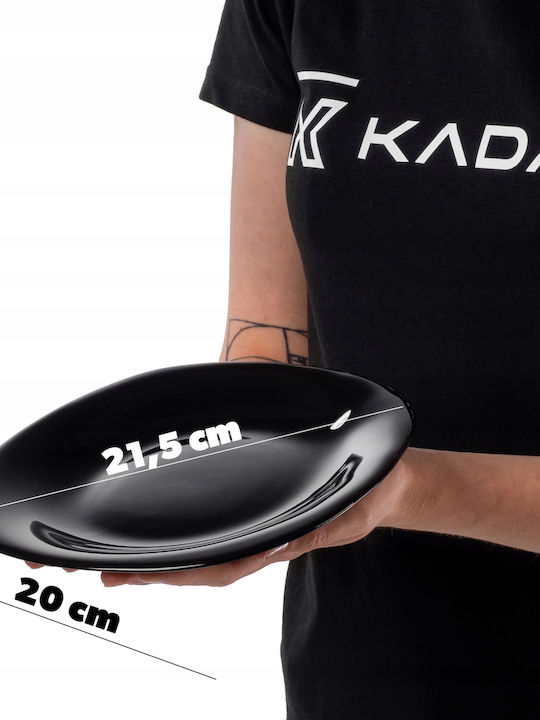 Kadax 6x Dessert Plate 21cm Black Plate Set Cake