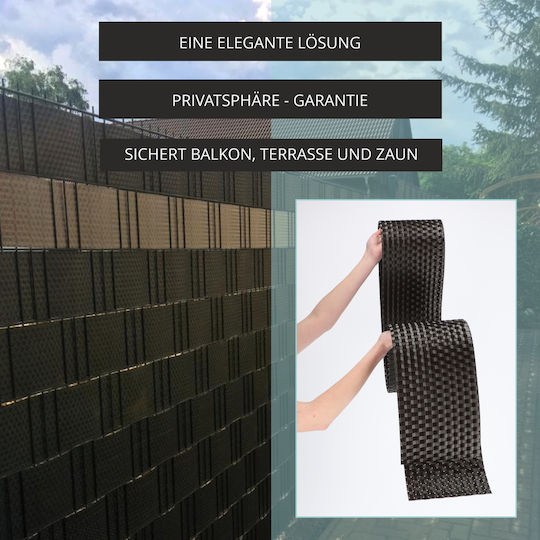 Kadax Black Mesh & Shade Fabric Fencing Panels 19cm 2.55m Fence Cover