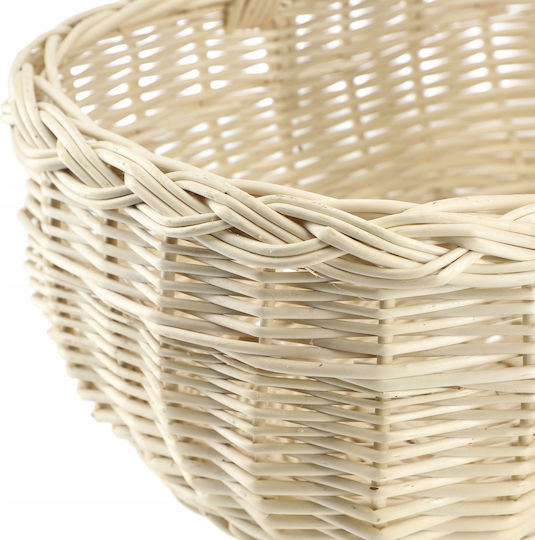 Kadax Wicker Basket Mushrooms Shopping Picnic Fruits White Large