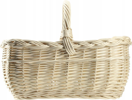 Kadax Wicker Basket Mushrooms Shopping Picnic Fruits White Large