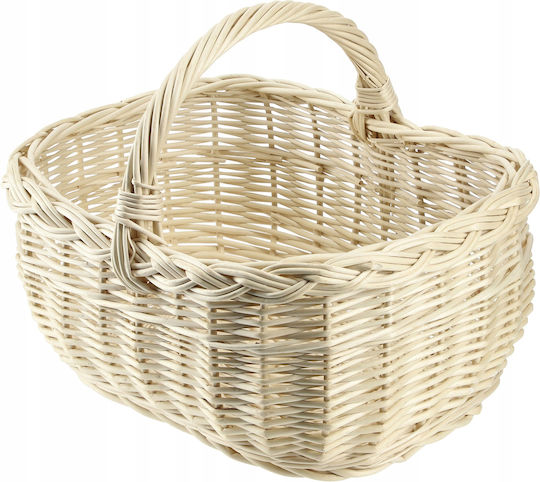Kadax Wicker Basket Mushrooms Shopping Picnic Fruits White Large