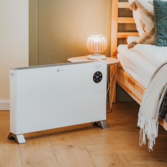 Adler Θερμοπομπός Δαπέδου 2000W με Ηλεκτρονικό Θερμοστάτη Λευκός