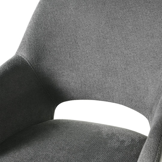 Tiyana Dining Room Fabric Armchair Grey 60.5x55x83cm