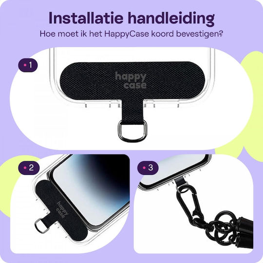 Happycase Universal Αποσπώμενο Λουράκι Λαιμού Θήκες Κινητών Smartphones Πάχος 10mm Pink 8719246455322 123697