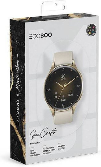 Egoboo GemCraft Aluminium Smartwatch με Παλμογράφο (Χρυσό)