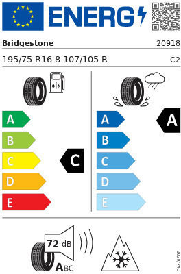 Bridgestone Duravis 195/75R16 107R Winter Autoreifen für Passagierauto