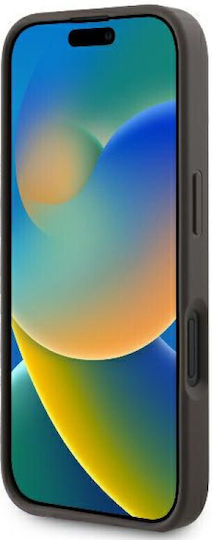 Guess Logo Umschlag Rückseite Synthetisches Leder Braun (iPhone 16)