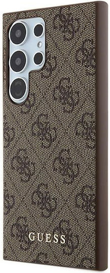 Guess Metal Gold Logo Umschlag Rückseite Kunststoff / Synthetisches Leder / Gehärtetes Glas Gold (Galaxy S24 Ultra)