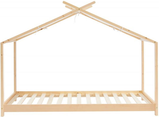 Kinderbett Montessori Einzeln Beige für Matratze 90x200cm