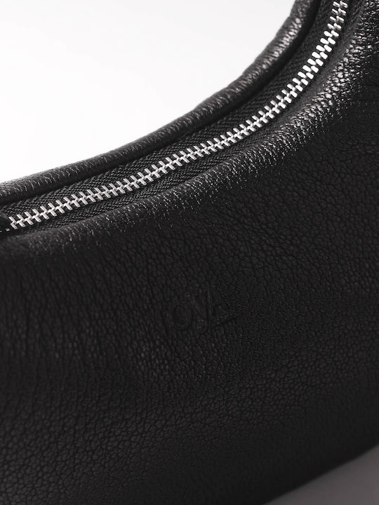 Vollmond Leder Damen Handtasche Schulter / Handtasche Schwarz 24.E.002-26
