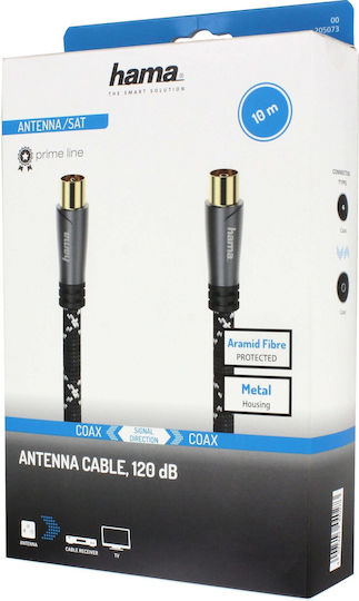 Hama 205073 Coaxial Cable 10 Meters Gray 120 Db