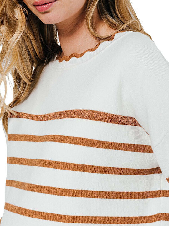Women's Sweater Striped Tabac Brown