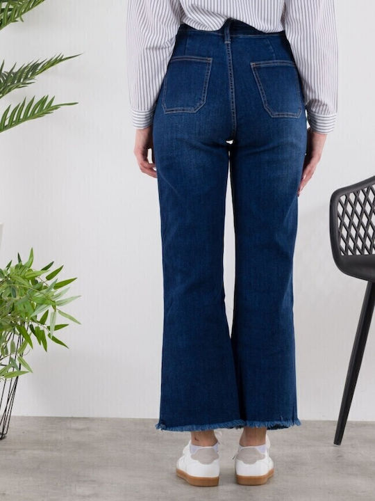 Hoch tailliert Damenjeans Blue