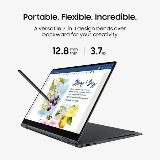 Samsung Book5 Pro 360 Copilot+ 16" OLED Touchscreen (Ultra 7-256V/16GB/1TB SSD/W11 Home) Gray (US Keyboard)