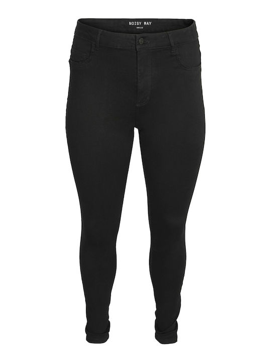 High Waist Women's Jean Trousers in Skinny Fit Black