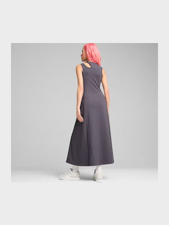 Summer Maxi Athletic Sleeveless Dress Galactic Grey