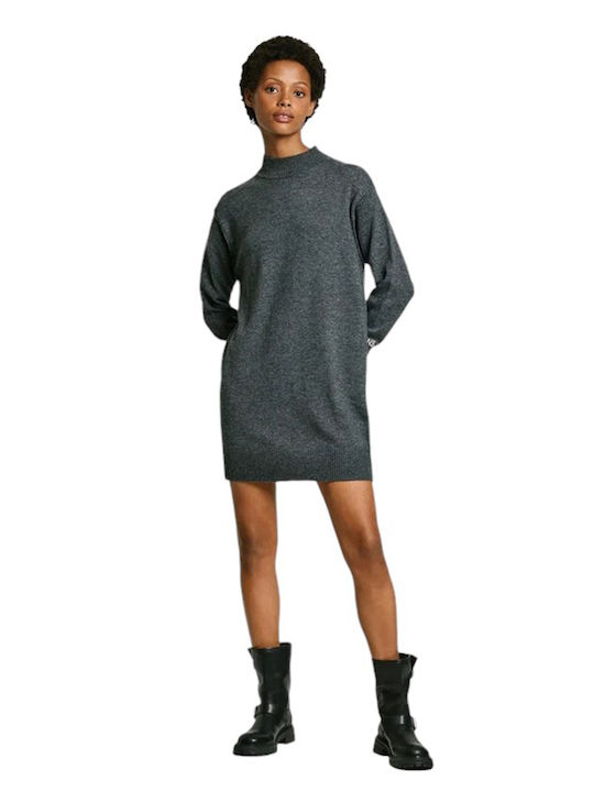 Rochie Mini Tricotată Gri
