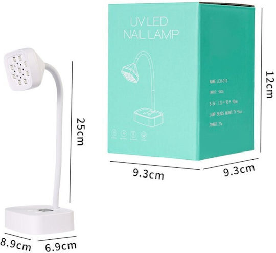 Rechargeable Nail Lamp UV LED 27W White LCH-019